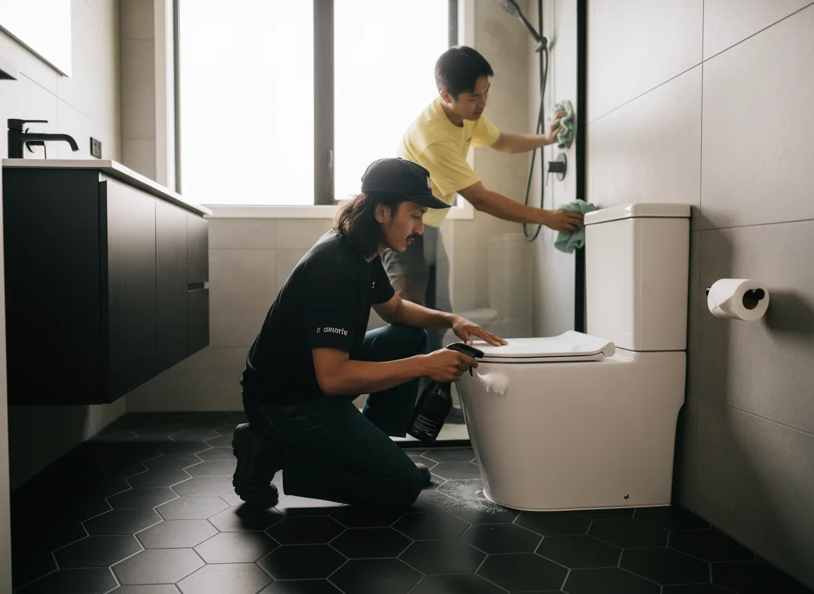 Basin, vanity, and tapware polishing