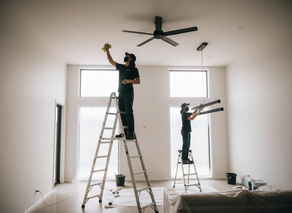 Inside cupboard and shelving cleaning