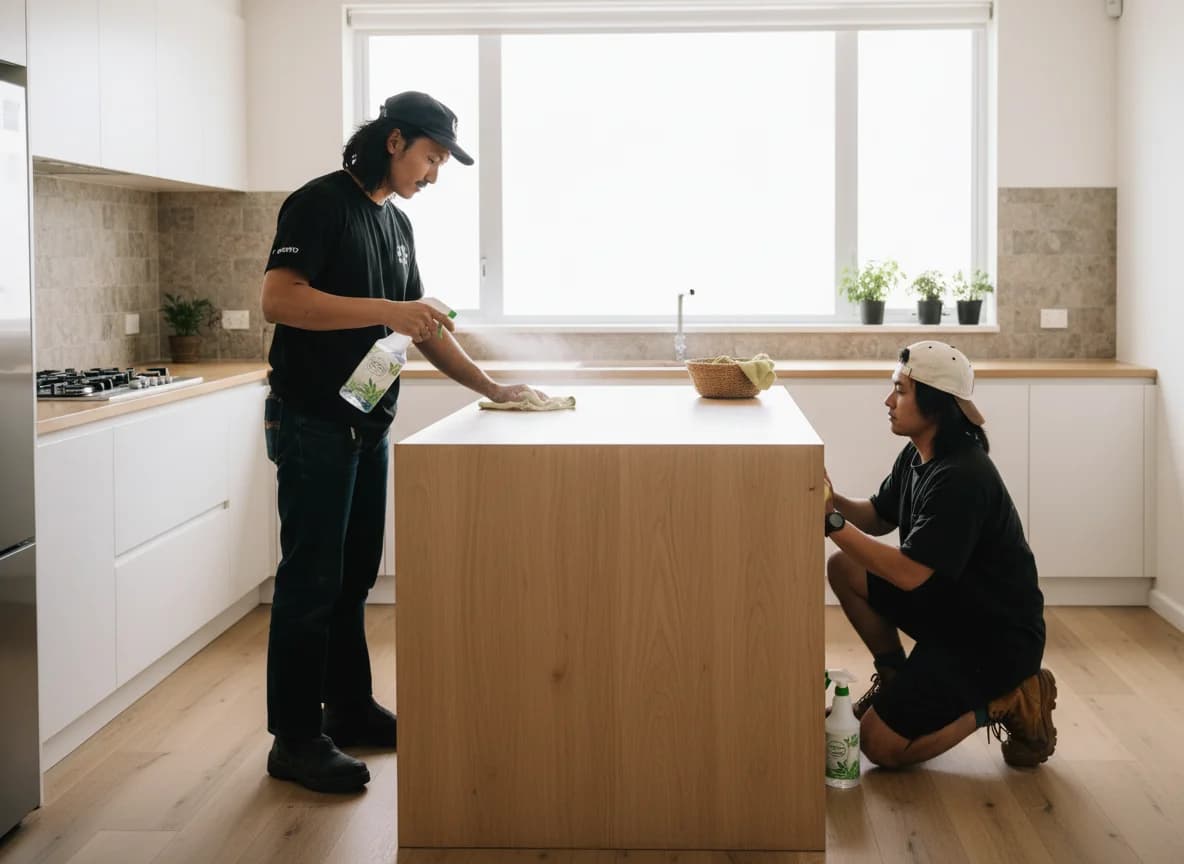 Plant-based cleaning products throughout