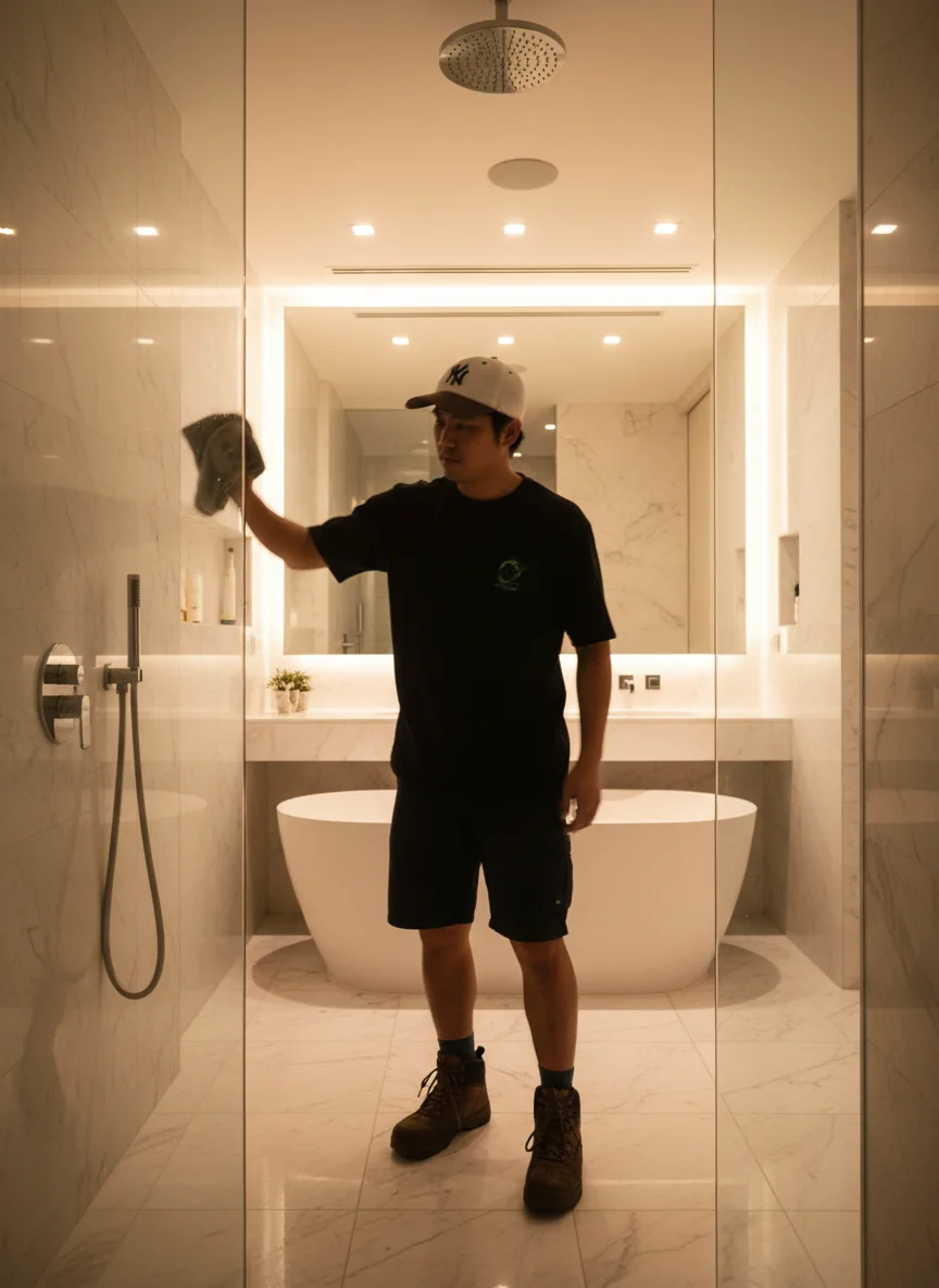 Sparkling clean modern bathroom