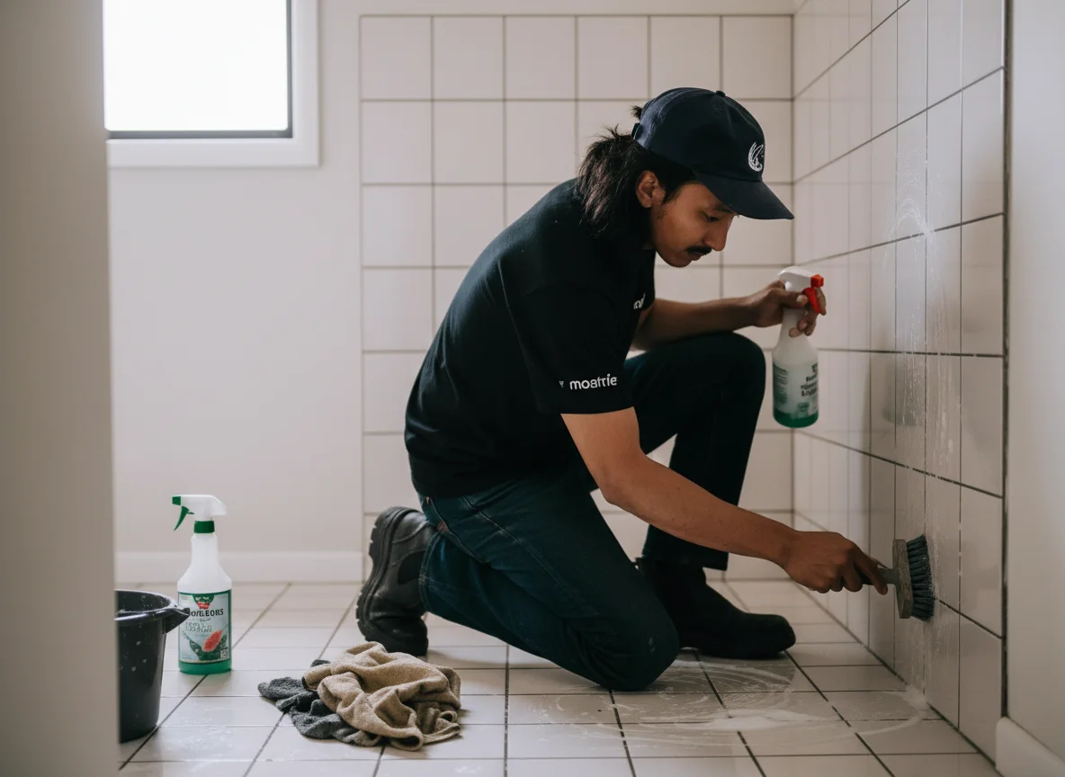 Bathroom deep clean including tiles and grout