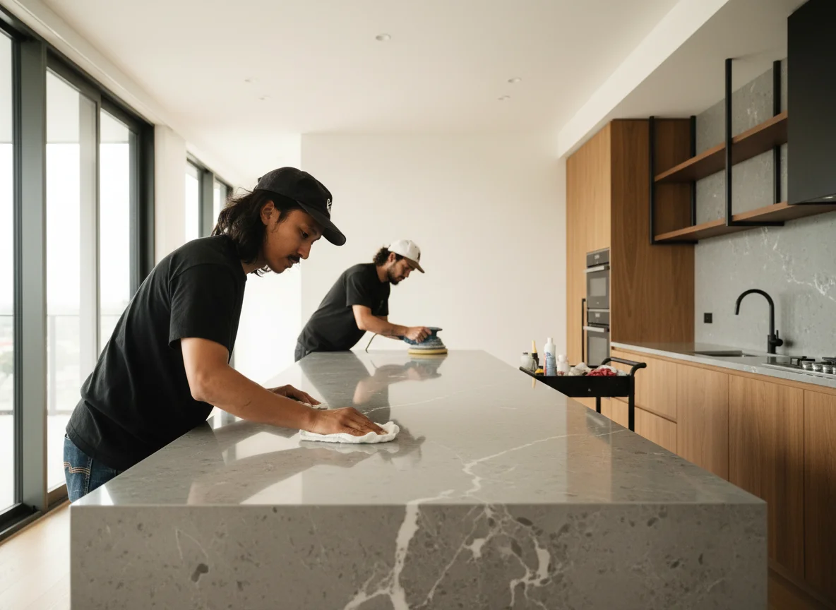 Fixture and fittings cleaning: appliances, cabinets, countertops, sinks, light fixtures