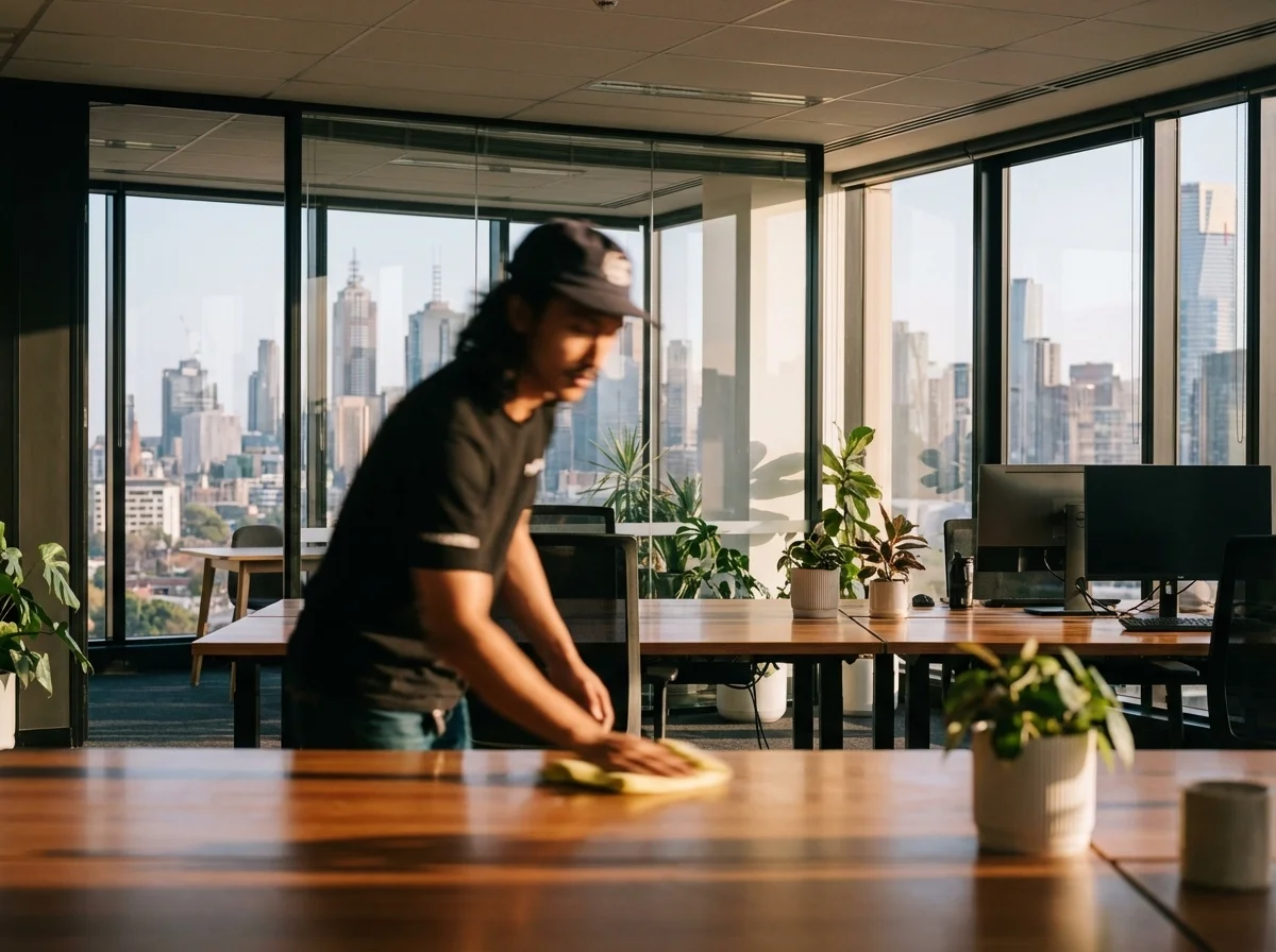 Desk and workstation wiping