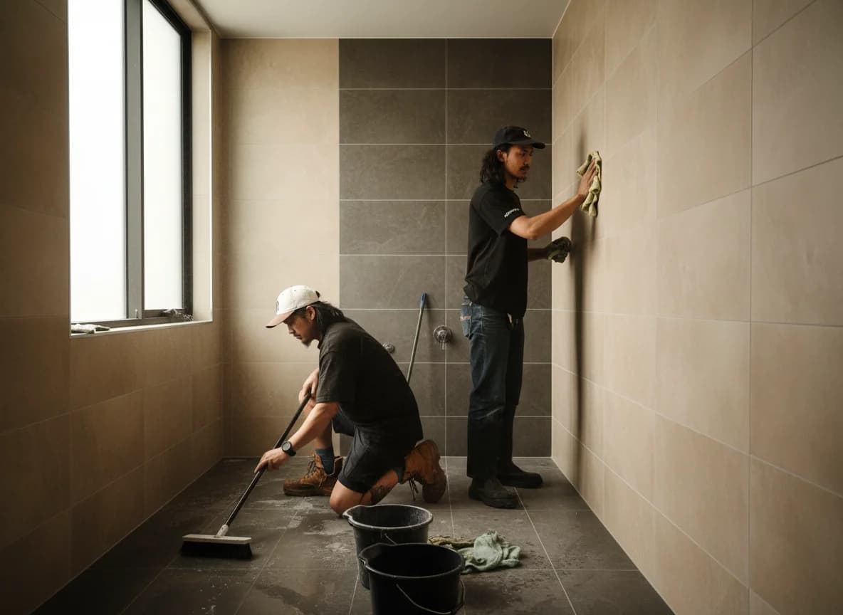 Window and glass cleaning including tracks