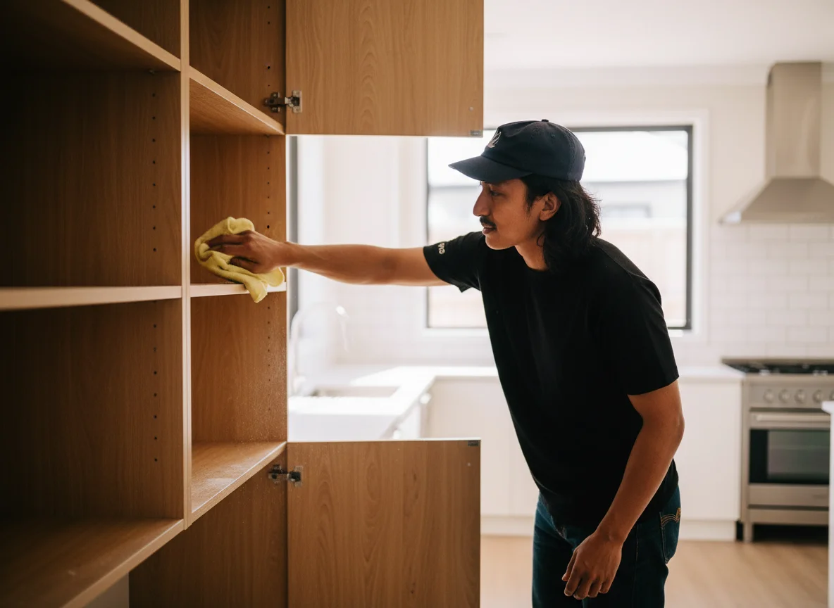 Inside window cleaning and track vacuuming