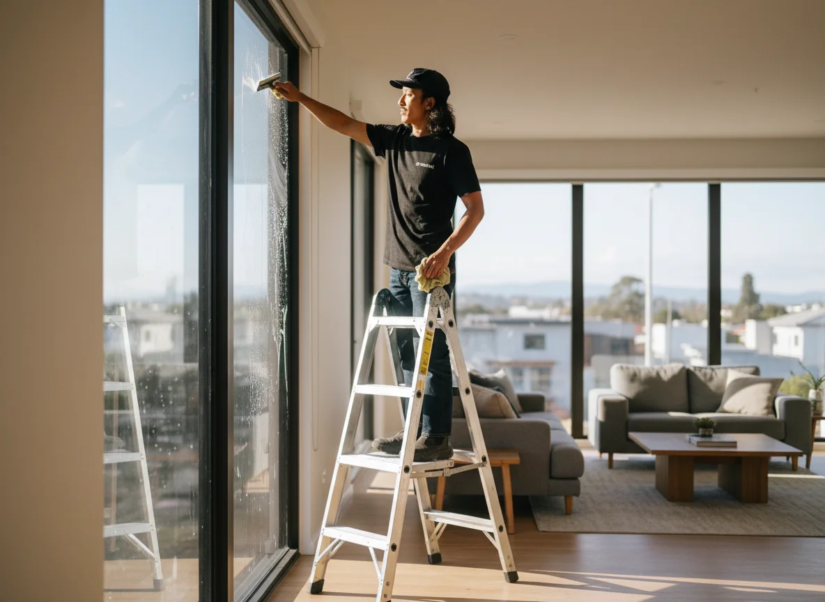 Kitchen cupboard exterior wipe-down