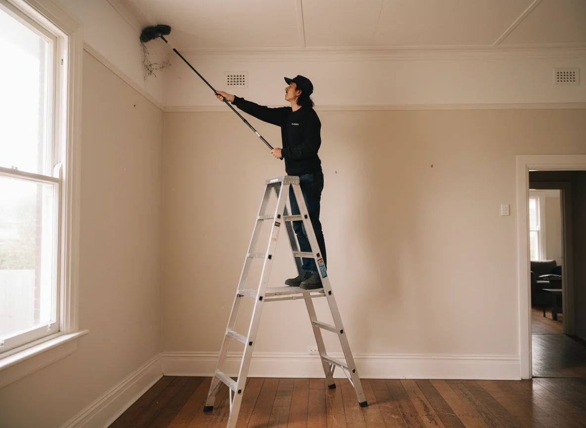 Behind and under movable furniture vacuuming