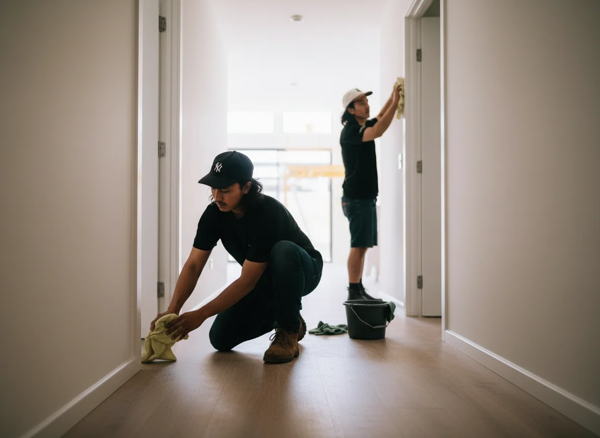 Inside oven, rangehood filter, and all cupboard exteriors