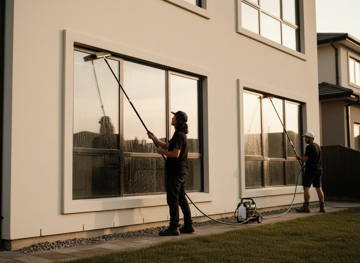 Window frame and sill wiping